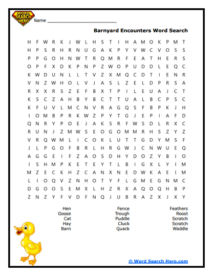 Barnyard Meetings Word Search