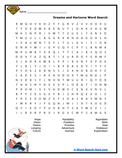 Chasing Horizons Word Search