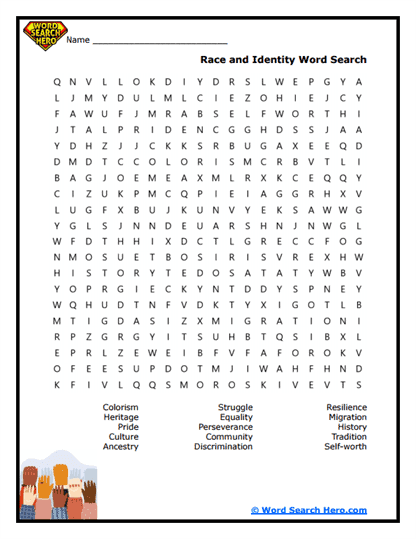 Heritage Pride Word Search